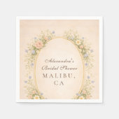 Vintage Bookstack Garden Bridal Shower スタンダードカクテルナプキン (正面)