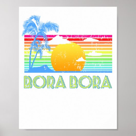 Vintage Bora Bora Beach ポスター (正面)