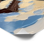 Vintage Border Collie Snowy Village Christmas ポスター (コーナー)