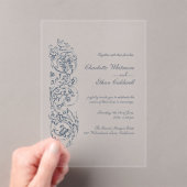 Vintage Border Elegant Wedding Acrylic Invitation アクリル招待状 (インサイチュ (ポータブル))