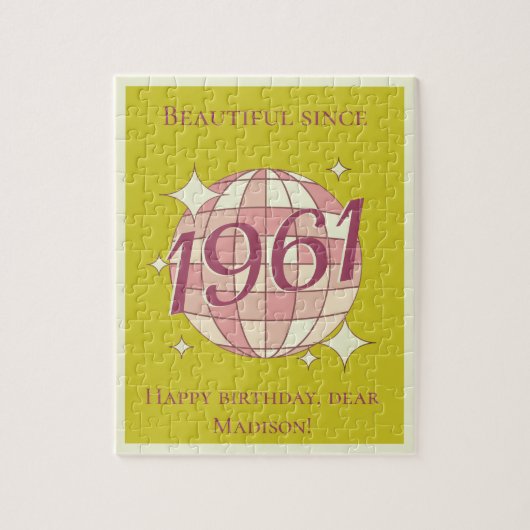 Vintage born in 1961 65th birthday ジグソーパズル (縦)