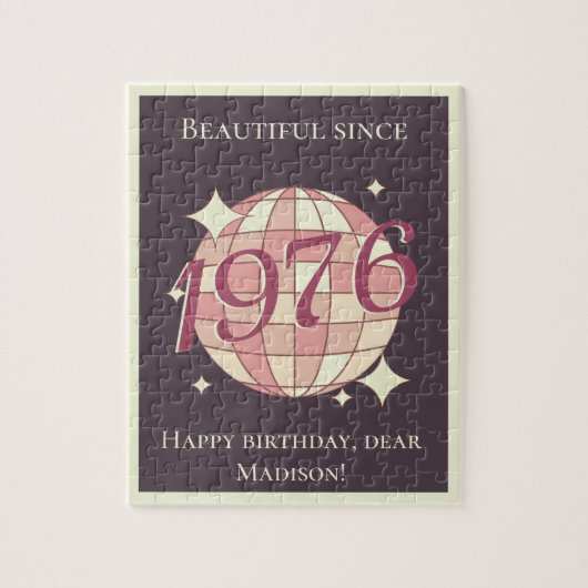 Vintage born in 1976 50th birthday ジグソーパズル (縦)