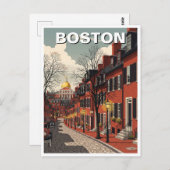 Vintage Boston Beacon Hill Travel ポストカード (正面/裏面)