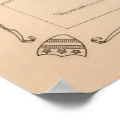 Vintage Boston George Washington Landmark Map ポスター (角)