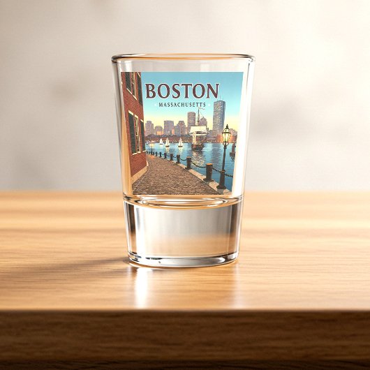 Vintage Boston Massachusetts ショットグラス