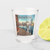 Vintage Boston Massachusetts ショットグラス (正面)