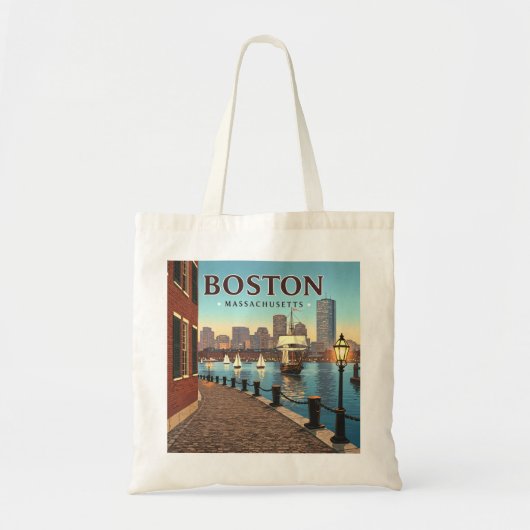 Vintage Boston Massachusetts トートバッグ (正面)