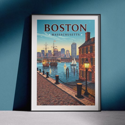 Vintage Boston Massachusetts ポスター