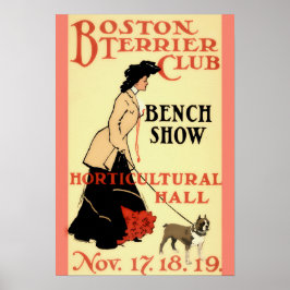 Vintage Boston Terrier Club Bench Show Dog Show  ポスター