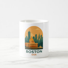 Vintage Boston USA Travel – Retro City Art コーヒーマグカップ