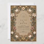 Vintage Botanical Autumn Wedding セーブザデート (正面)