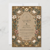 Vintage Botanical Autumn Wedding 招待状 (正面)