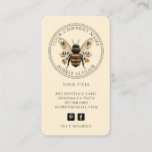 Vintage Botanical Bee Logo Template 名刺 (正面)