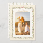 vintage botanical bow 1 photo flat  シーズンカード (正面/裏面)