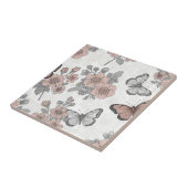 Vintage Botanical Butterfly Toile Pattern (2) タイル (側面)