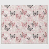 Vintage Botanical Butterfly Toile Pattern (2) ラッピングペーパー (フラット)