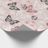 Vintage Botanical Butterfly Toile Pattern (2) ラッピングペーパー (角)