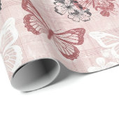 Vintage Botanical Butterfly Toile Pattern (2) ラッピングペーパー (ロールコーナー)