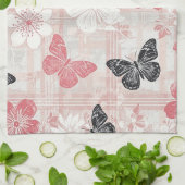 Vintage Botanical Butterfly Toile Pattern (3) キッチンタオル (折り畳み)