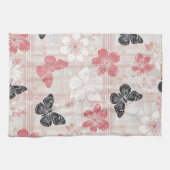 Vintage Botanical Butterfly Toile Pattern (3) キッチンタオル (横)