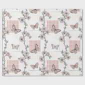 Vintage Botanical Butterfly Toile Pattern (4) ラッピングペーパー (フラット)