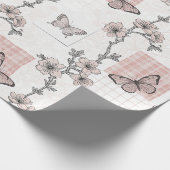 Vintage Botanical Butterfly Toile Pattern (4) ラッピングペーパー (角)