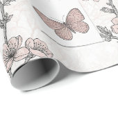 Vintage Botanical Butterfly Toile Pattern (4) ラッピングペーパー (ロールコーナー)