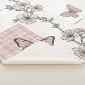 Vintage Botanical Butterfly Toile Pattern (5) シェルパブランケット (3/4)