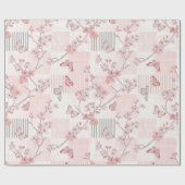 Vintage Botanical Butterfly Toile Pattern (6) ラッピングペーパー (フラット)