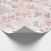 Vintage Botanical Butterfly Toile Pattern (6) ラッピングペーパー (角)