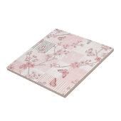 Vintage Botanical Butterfly Toile Pattern (7) タイル (側面)