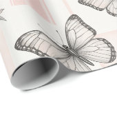 Vintage Botanical Butterfly Toile Pattern (7) ラッピングペーパー (ロールコーナー)