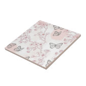 Vintage Botanical Butterfly Toile Pattern (8) タイル (側面)