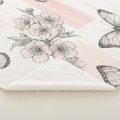 Vintage Botanical Butterfly Toile Pattern (9) シェルパブランケット (3/4)