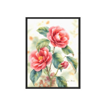 Vintage Botanical Camellia Floral Wall Decor