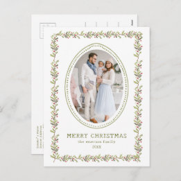 Vintage Botanical Christmas Postcard シーズンポストカード