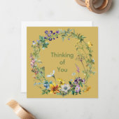 Vintage Botanical Circle Wreath Notecards with Env ノートカード (正面/裏面インサイチュ)