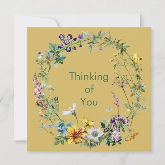 Vintage Botanical Circle Wreath Notecards with Env ノートカード (正面)