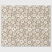 Vintage Botanical Cream Floral Wrapping Paper ラッピングペーパー (フラット)