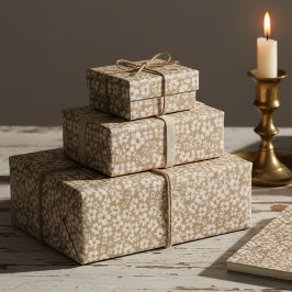 Vintage Botanical Cream Floral Wrapping Paper ラッピングペーパー