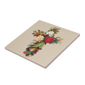Vintage Botanical Cross of Roses Religious Art タイル (側面)