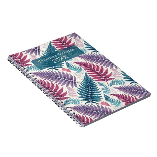 Vintage Botanical Fern Monogram ノートブック (右側)