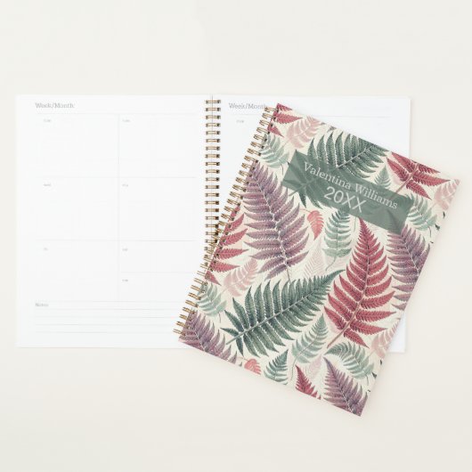 Vintage Botanical Fern Monogram プランナー手帳 (ディスプレー)