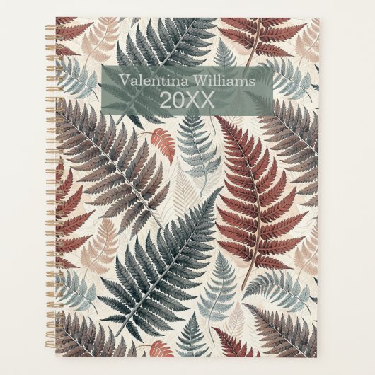 Vintage Botanical Fern Monogram プランナー手帳 (正面)