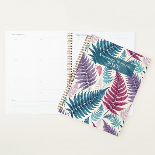 Vintage Botanical Fern Monogram プランナー手帳 (ディスプレー)