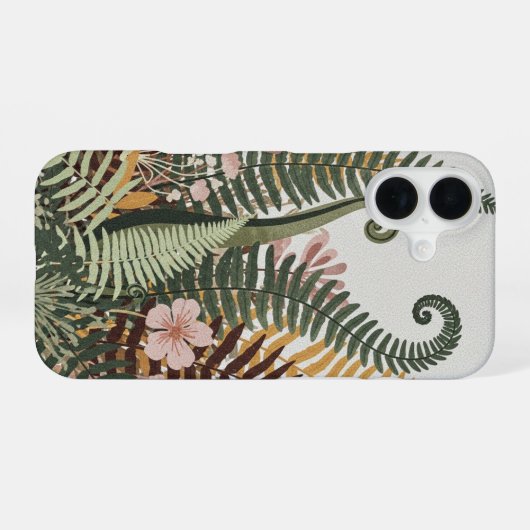 Vintage Botanical Ferns iPhone 16ケース (裏面横)