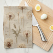 Vintage Botanical Floral Pattern (10) キッチンタオル (四つ折り)