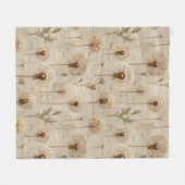 Vintage Botanical Floral Pattern (10) フリースブランケット (正面(横))