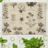 Vintage Botanical Floral Pattern (11) キッチンタオル (折り畳み)