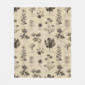 Vintage Botanical Floral Pattern (11) フリースブランケット (正面)